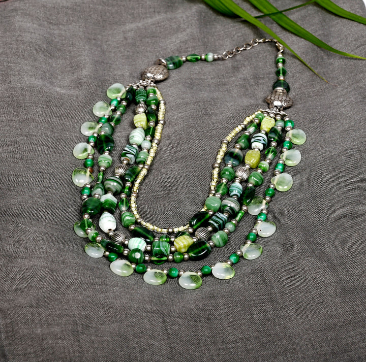 Multi layer Glass Bead Necklace