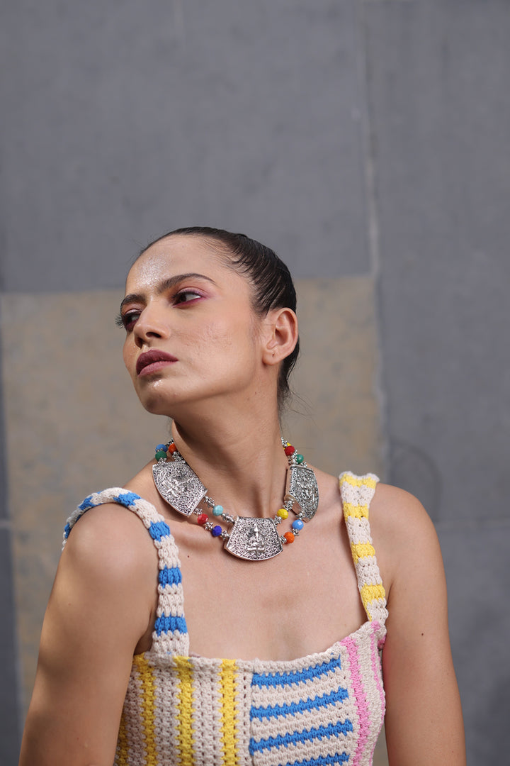 Choker With Oxidised Metal