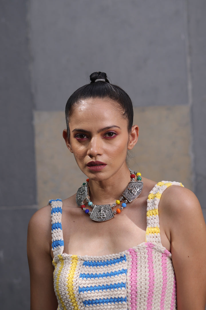 Choker With Oxidised Metal