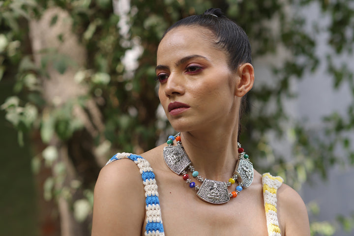 Choker With Oxidised Metal