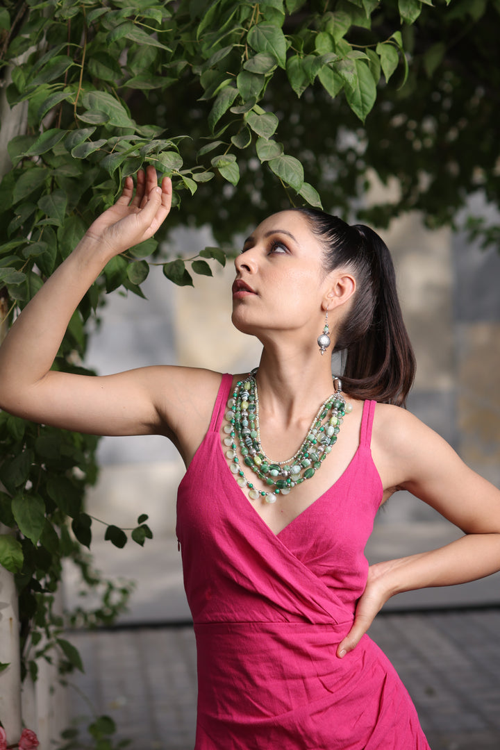 Multi layer Glass Bead Necklace