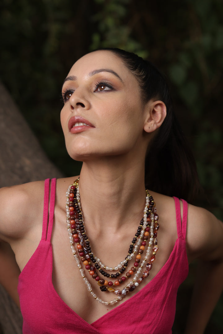Multi Layer Glass Bead Necklace