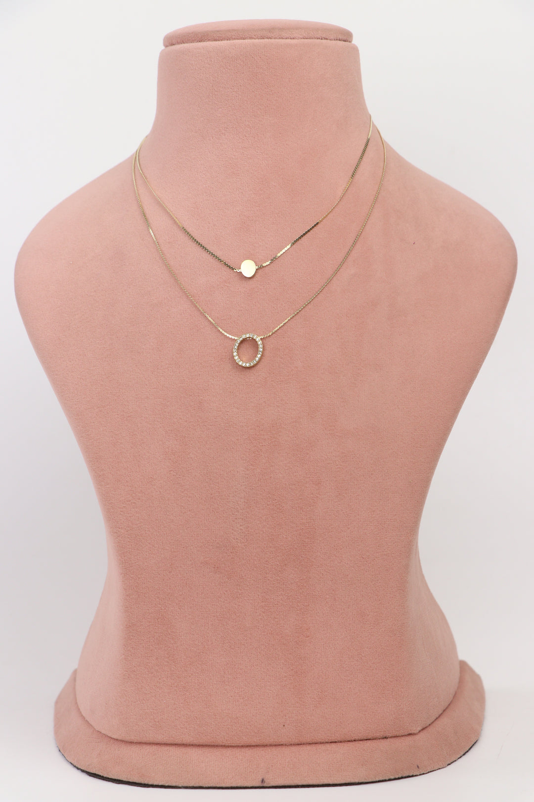 De-Lemon gold lariat necklace with mother of pearl style heart charms