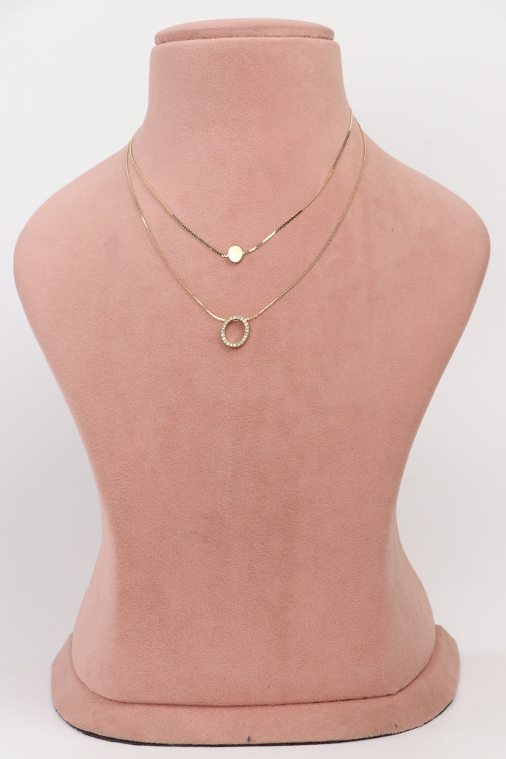 De-Lemon gold lariat necklace with mother of pearl style heart charms