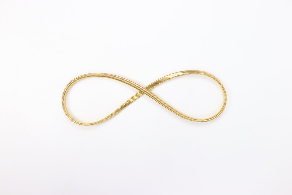 Delemon gold Aria flexible tubogas gaspipe wrap-around infinity style bracelet in waterproof 18k gold plated stainless steel