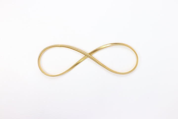 Delemon gold Aria flexible tubogas gaspipe wrap-around infinity style bracelet in waterproof 18k gold plated stainless steel
