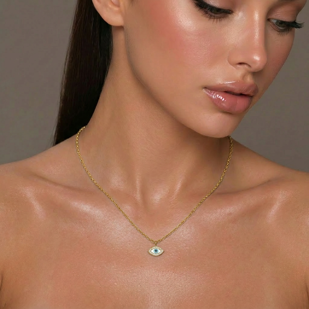 Delemon high-quality gold plated chain necklace featuring multiple delicate star charms in a station design