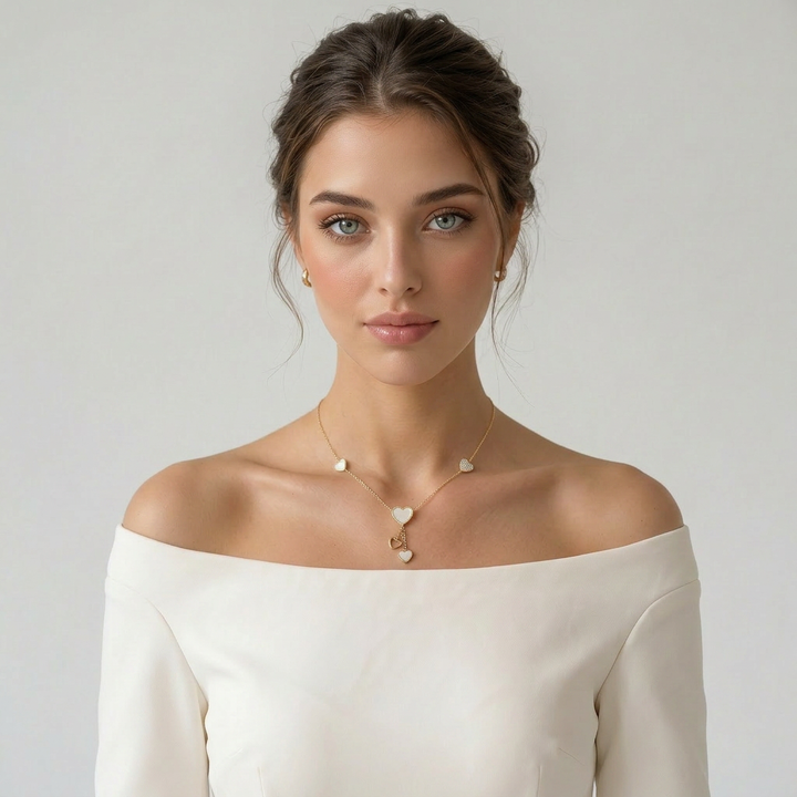 Delemon high-quality gold plated delicate Y-shaped drop necklace featuring round bezel-set pink crystal