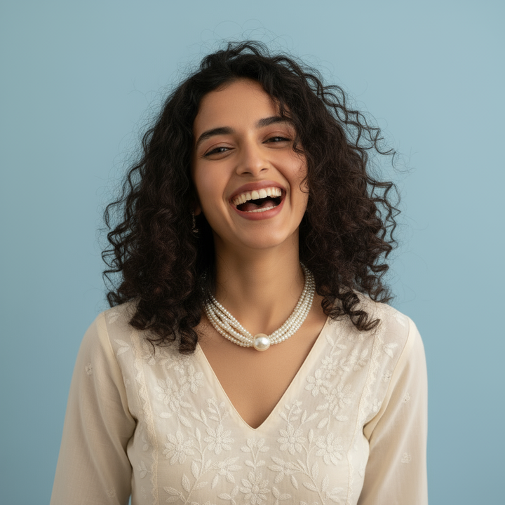 Classic Multi-Strand White Pearl Necklace and Earring Set