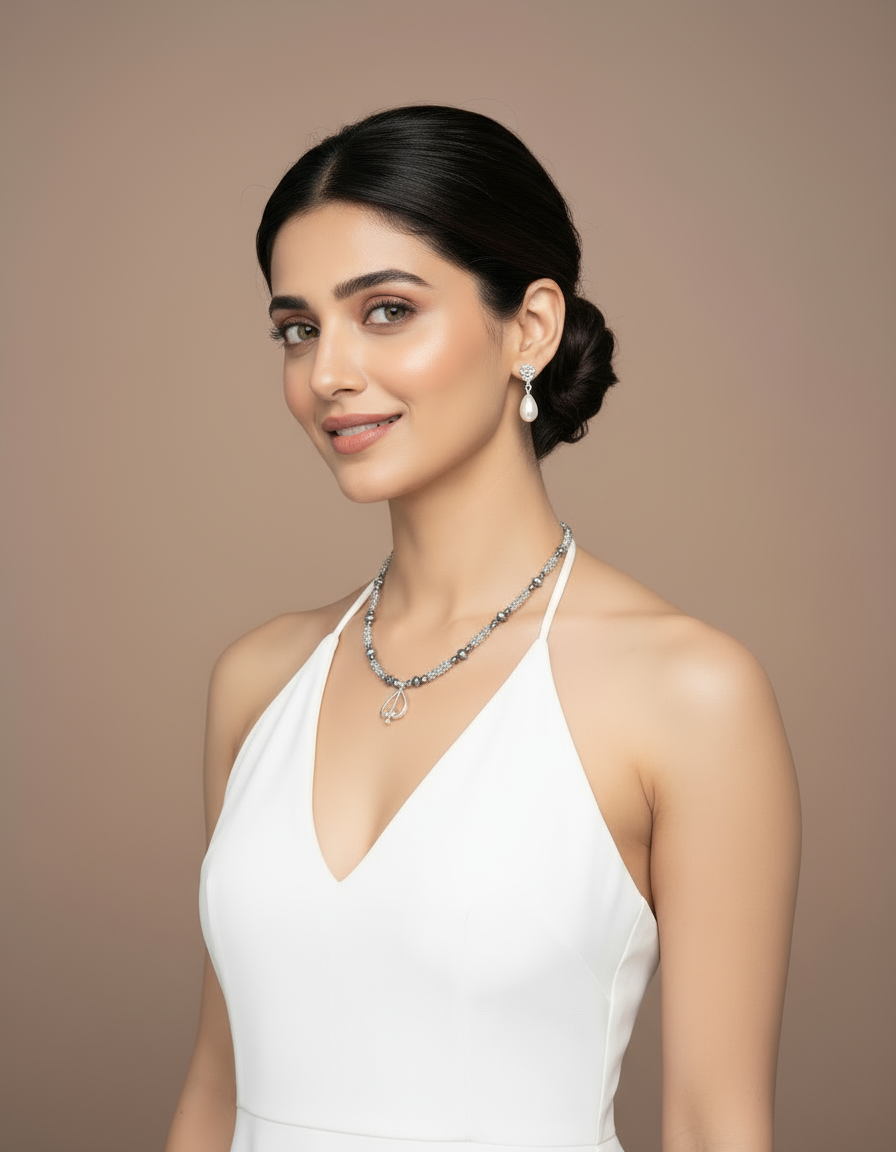 Shimmering Spade Necklace Set