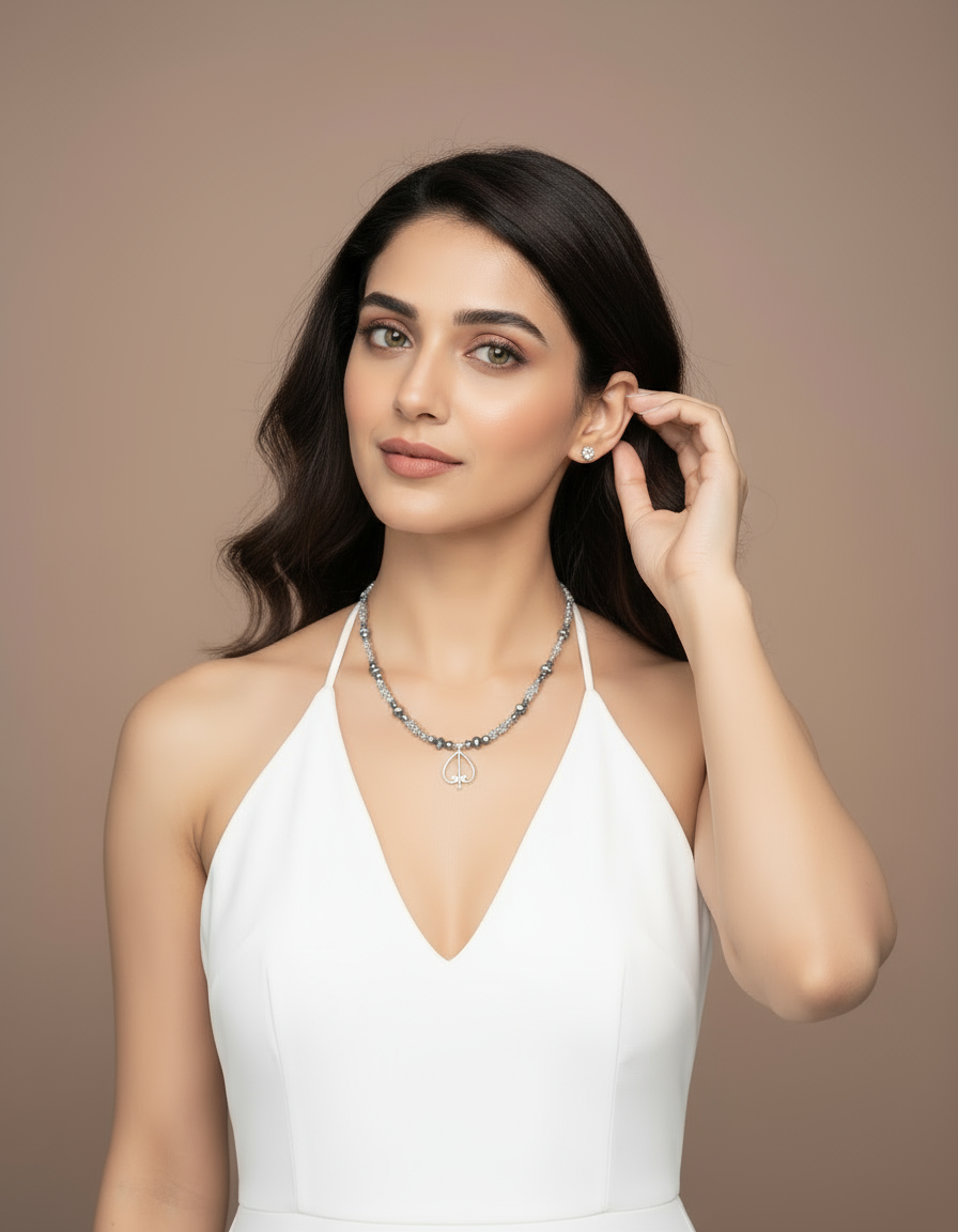 Shimmering Spade Necklace Set