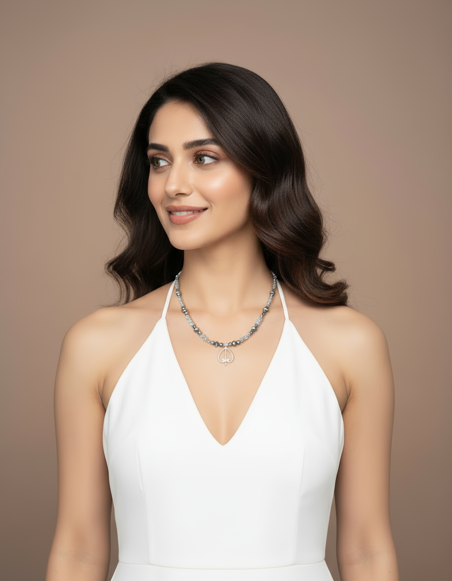 Shimmering Spade Necklace Set