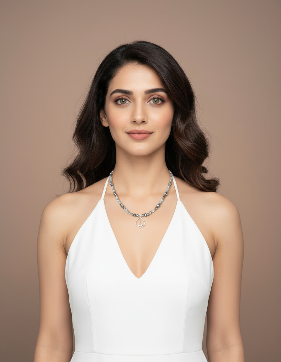 Shimmering Spade Necklace Set