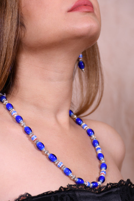 Chevron Glass Beads Necklace