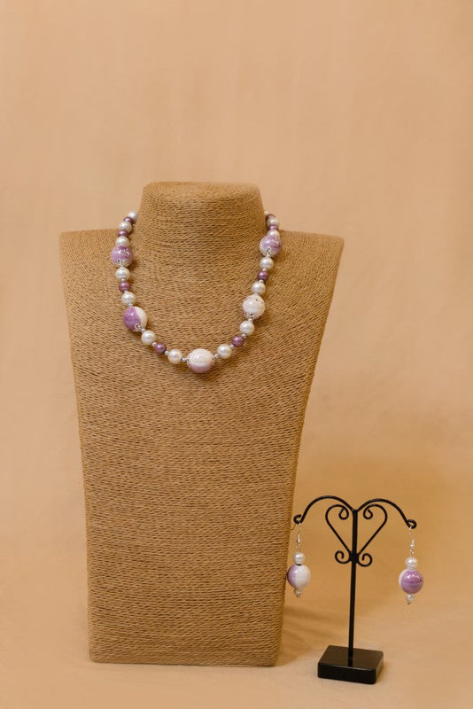 Bone Bead Necklace With Pendant