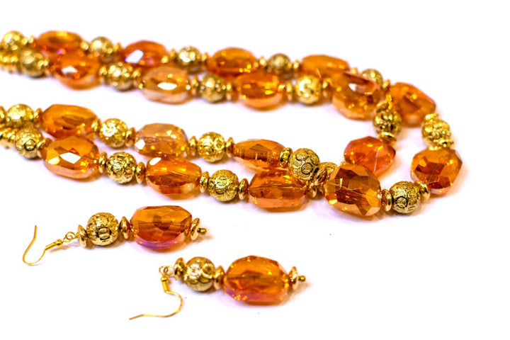 Faceted Crystal Glass Bead Necklace