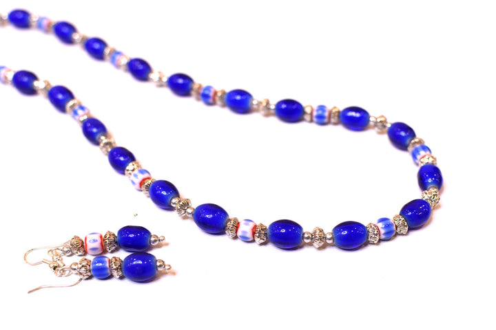 Chevron Glass Beads Necklace
